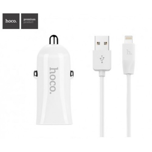 АЗУ Hoco Z12 Elite 2.4A 2USB + кабель Lightning