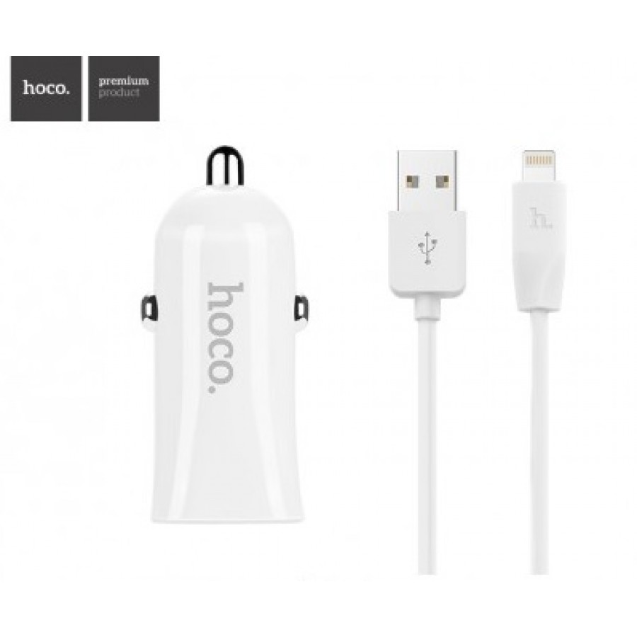 АЗУ Hoco Z12 Elite 2.4A 2USB + кабель Lightning