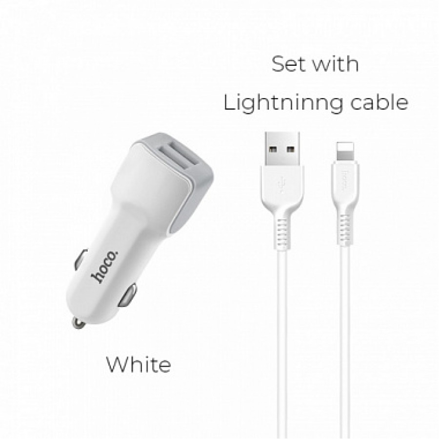 АЗУ Hoco Z23 Grand style 12W 2USB + кабель Lightning