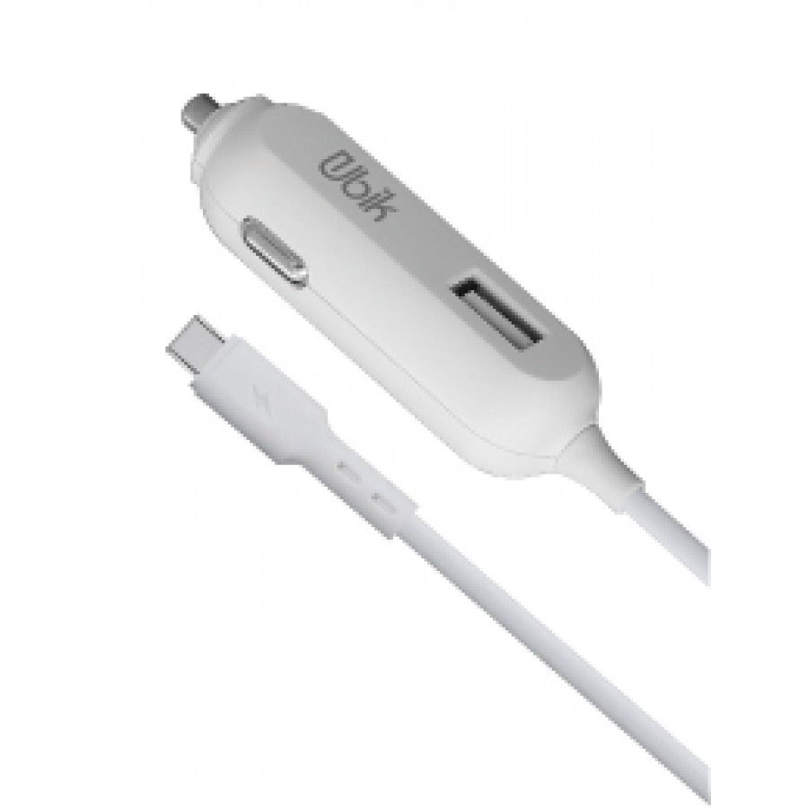 АЗУ UCS12C Ubik Встр. кабель Type-C USBx1 2.4A