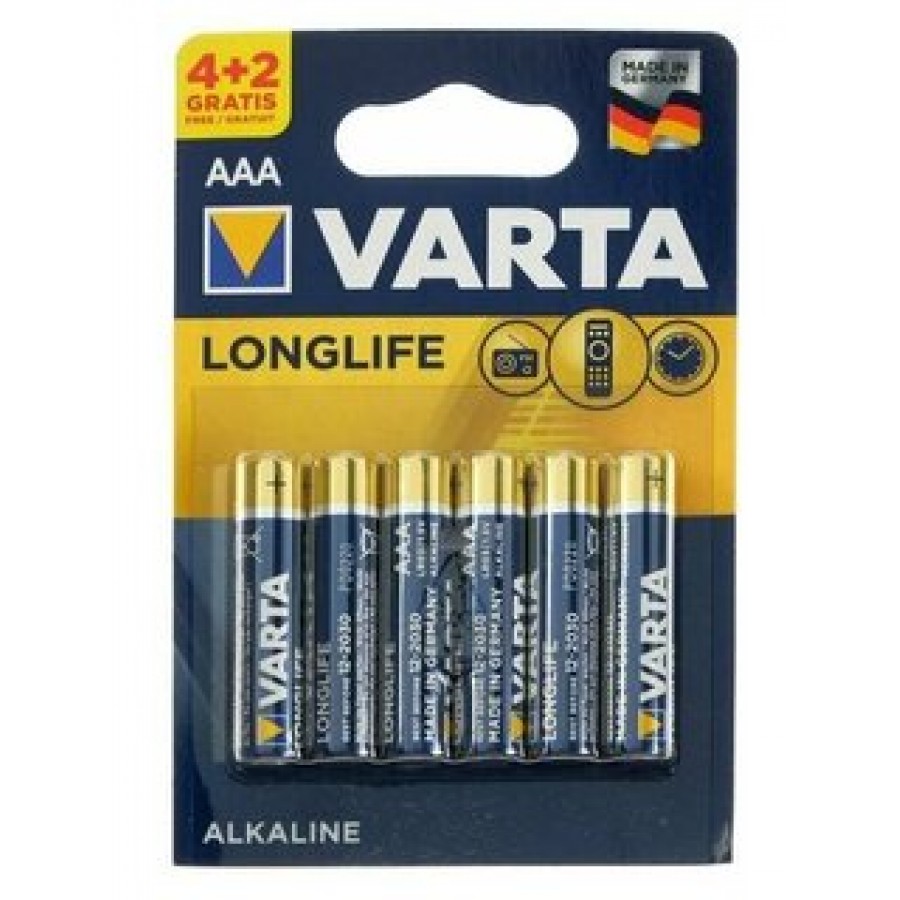 Элемент питания Varta Longlife AAA LR03 (упаковка 4+2шт)