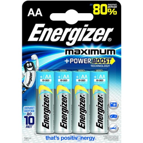 Элемент питания Energizer Maximum AA LR06 (упаковка 4шт)