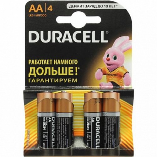 Элемент питания Duracell AA LR06/MN1500 (упаковка 4шт)