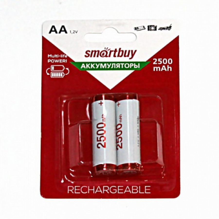 Аккумулятор SmartBuy AA R06 2500mAh (упаковка 2шт)