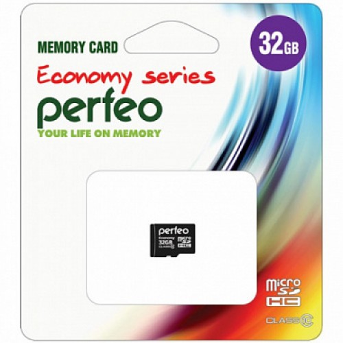 Карта памяти MicroSD 32GB Perfeo class 10 economy series