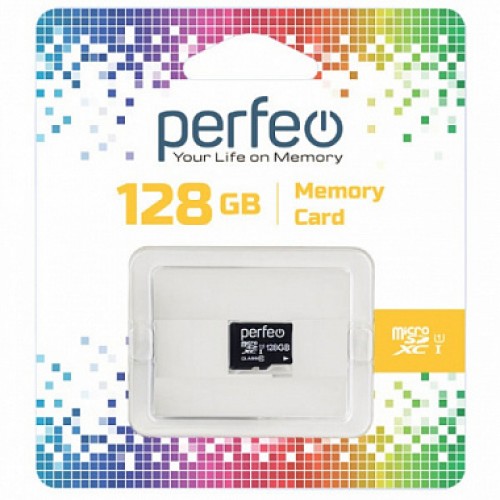 Карта памяти MicroSDXC 128GB Perfeo Class 10 w/o Adapter UHS-1