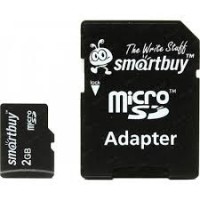 Карта памяти MicroSD 2GB Smart Buy + адаптер