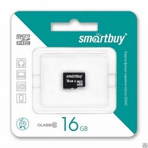 Карта памяти MicroSD 16GB Smartbuy class 10 без адаптера