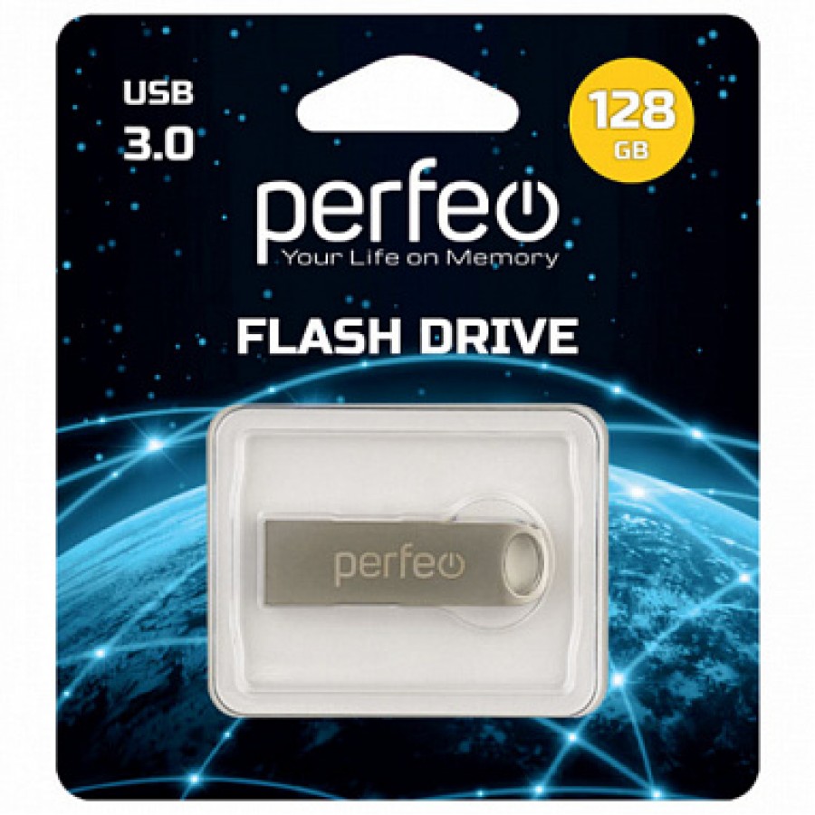 Флеш-накопитель USB 128GB Perfeo M08 Metal Series 3.0