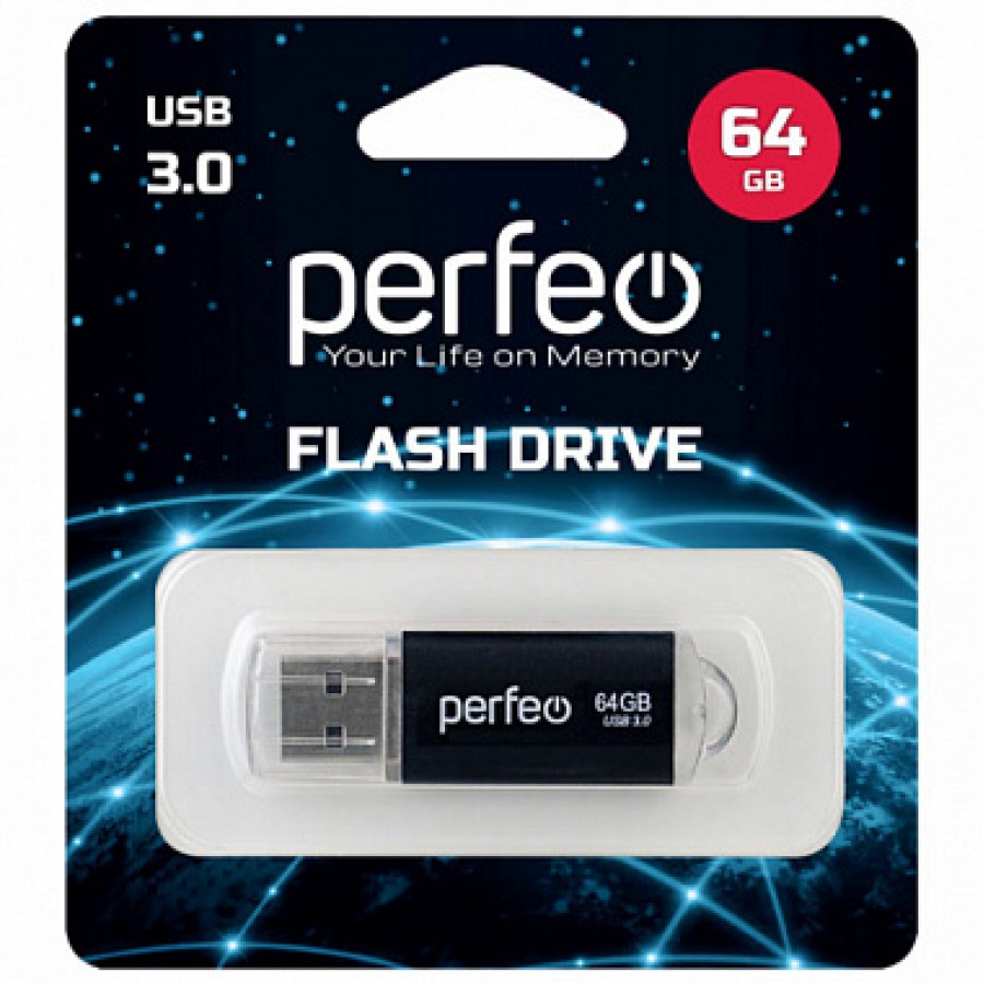 Флеш-накопитель USB 64GB Perfeo C14 Metall 3.0