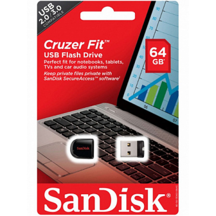 Флеш-накопитель USB 64GB SanDisk Cruzer Fit New