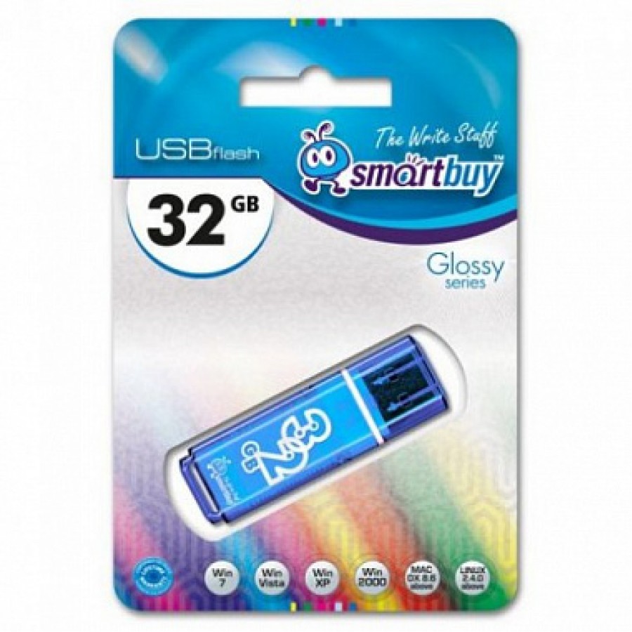 Флеш-накопитель USB 32GB SmartBuy Glossy blue