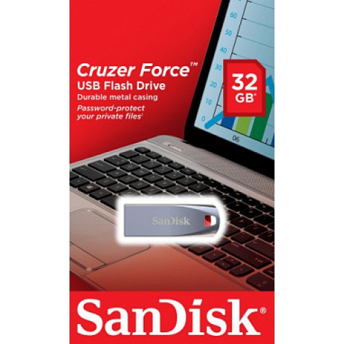 Флеш-накопитель USB 32GB SanDisk Cruzer Force корпус металл