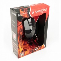 Мышь проводная игровая Gembird MG-770, USB, чёрн.,3200DPI,7 кн., рег.подсв.,каб. тканевый 1.8 м