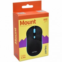 Мышь проводная PERFEO "MOUNT", 4 кн, DPI 800-1600, USB