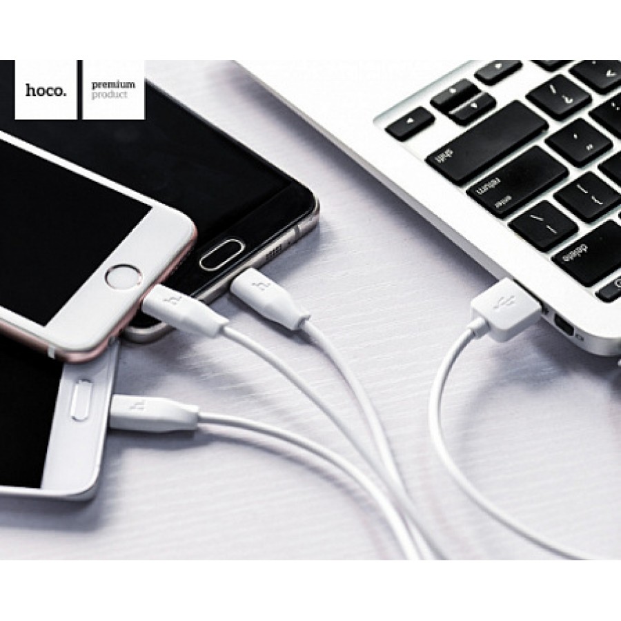 USB кабель Hoco X1 Rapid charging cable 3in1 Lightning + Micro + Type-C 1m