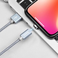 USB кабель Hoco U40A Magnetic adsorption charging cable Lightning магнитный