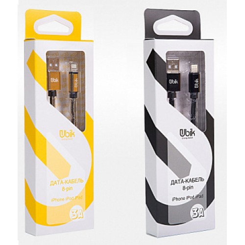 USB кабель Ubik UL01 Lightning Carbon 3A