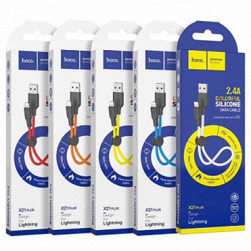 USB кабель Hoco X21 Plus Silicone charging cable for Lightning 0.25m