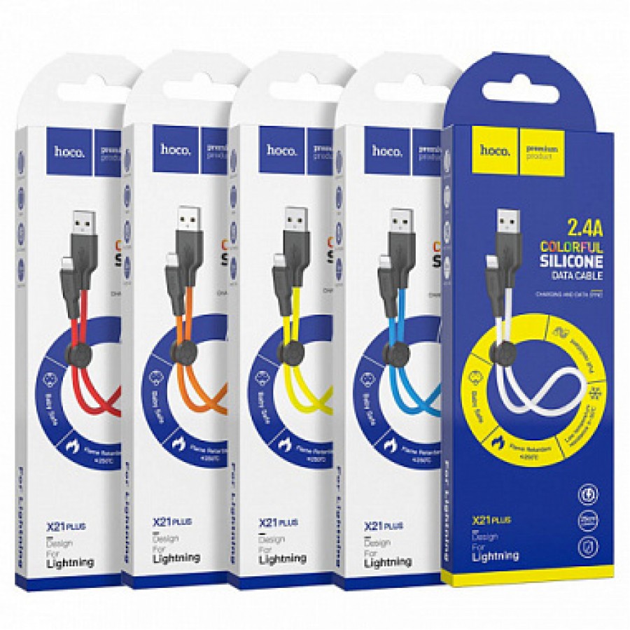 USB кабель Hoco X21 Plus Silicone charging cable for Lightning 0.25m