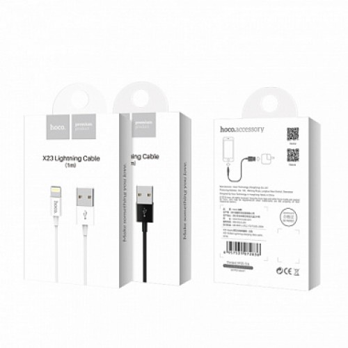 USB кабель Hoco X23 Skilled charging data cable Lightning 1m