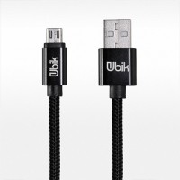 USB кабель Ubik microUSB UM01 Carbon 3A