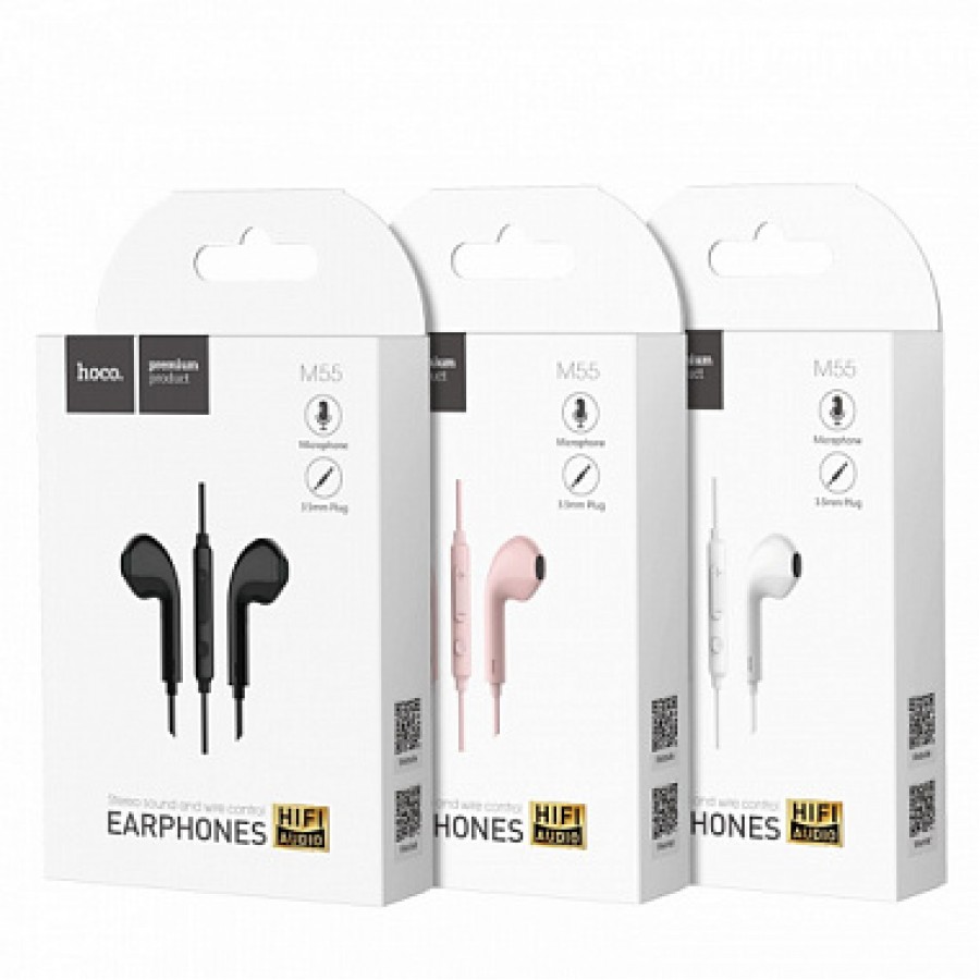 Стереогарнитура Hoco M55 Memory sound wire control earphones with mic