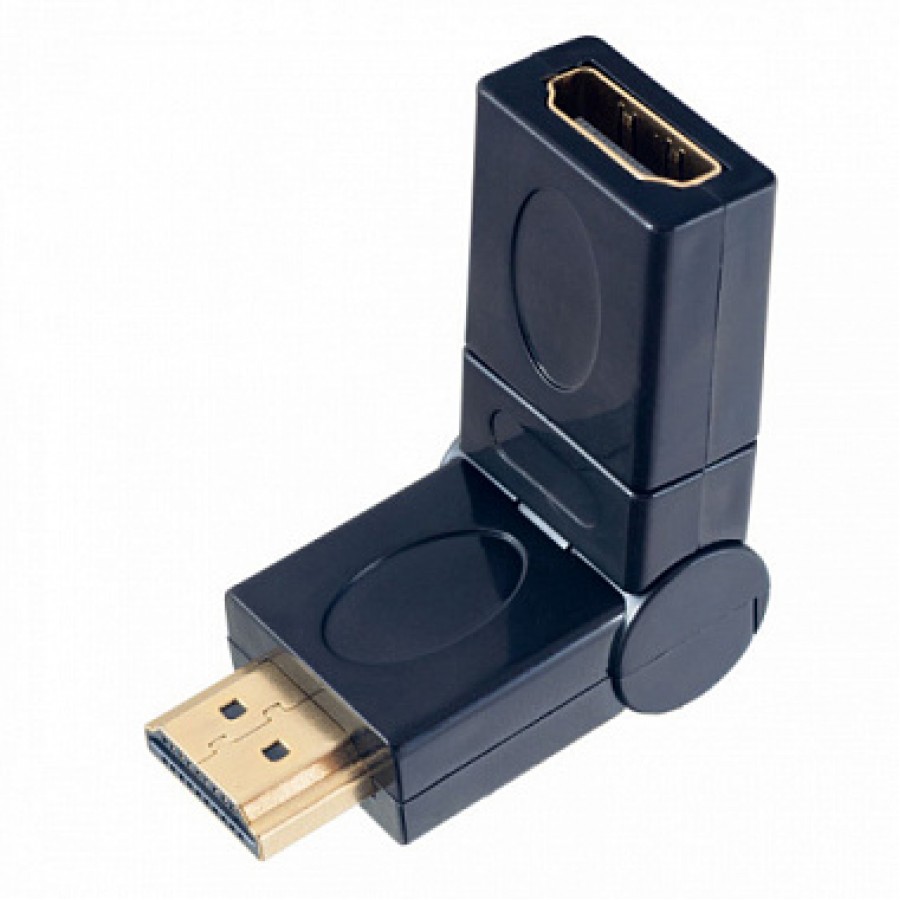 Переходник HDMI(M) - HDMI(F) Perfeo поворотный 360 градусов, угловой