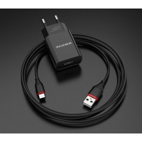 СЗУ Borofone BA20A Sharp 2.1A 1USB + кабель Type-C(EU)