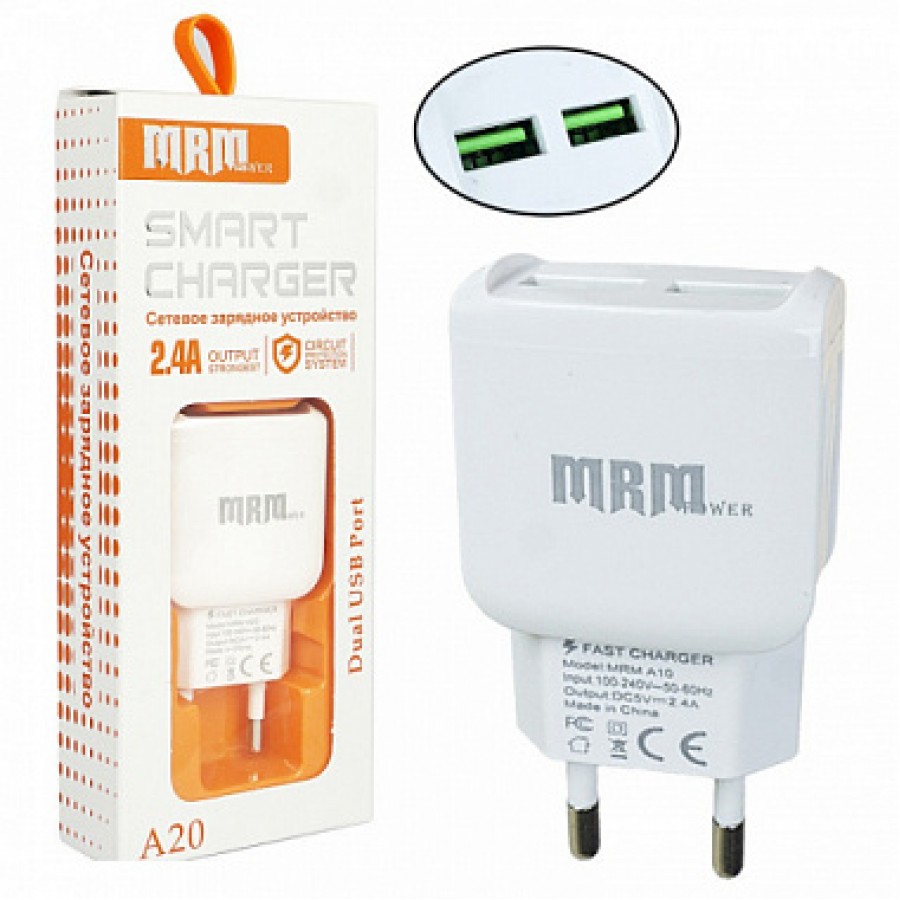 СЗУ MRM A20 2USB 5V/2.4A (EU)