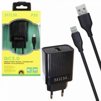 СЗУ MRM P35 QC3.0 1USB + кабель Lightning 1m (EU)