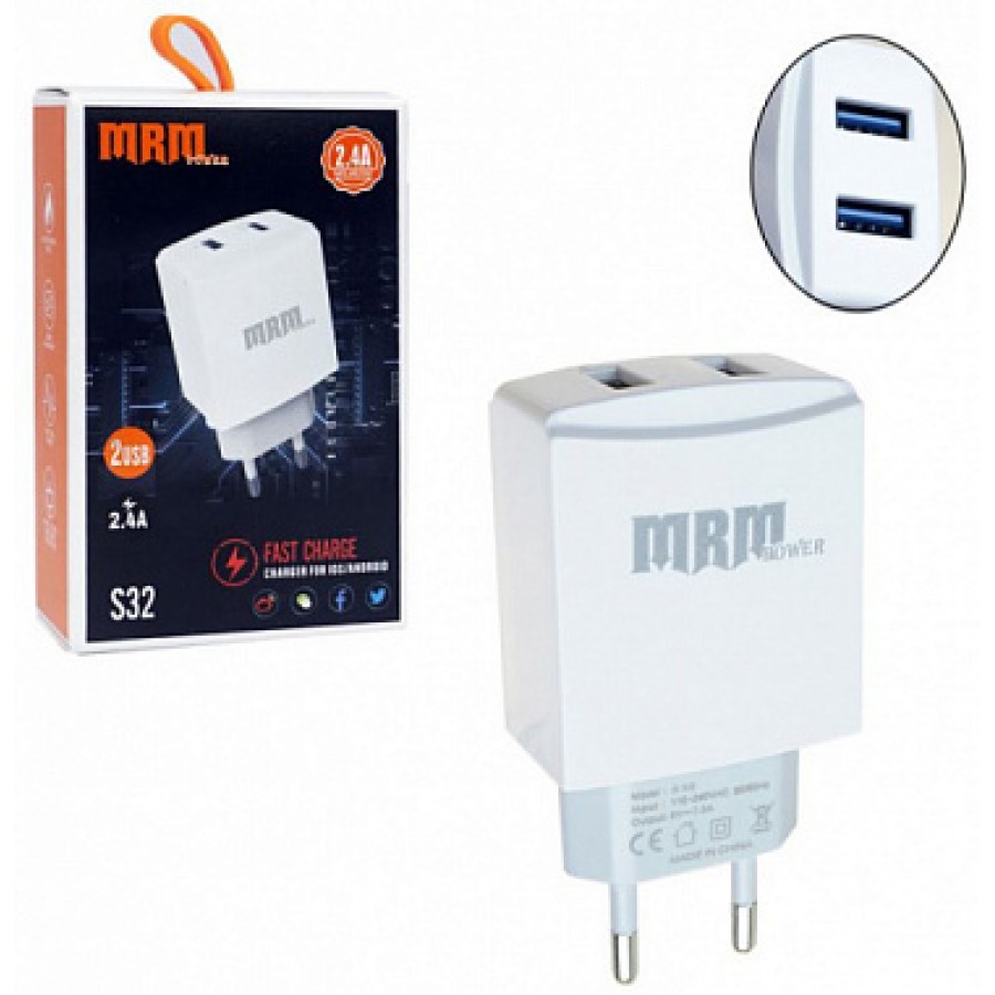 СЗУ MRM S32 5V/2,4A 2USB