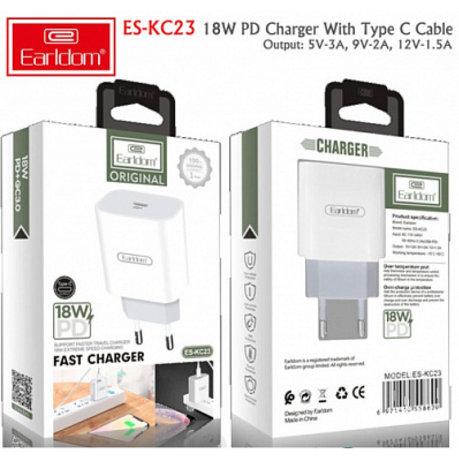 СЗУ Earldom ES-KC23 PD USB-C 18W (EU)