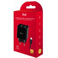 СЗУ Ubik UHS22 2USB 2.1A + кабель Type-C (EU)