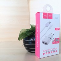 СЗУ Hoco C12 Smart 2USB 2.4A + кабель Micro USB (EU)