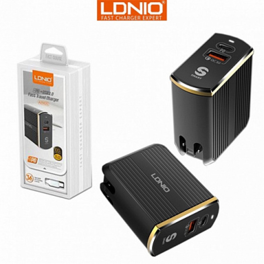 СЗУ LDNIO A2502C dual port PD USB-C + USB QC 3.0 + Кабель Type-C (EU)