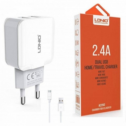 СЗУ LDNIO A2202 2.4A 2USB + Кабель Lightning