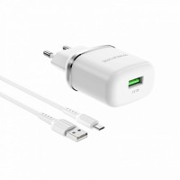 СЗУ Borofone BA36A High speed single port QC3.0 charger set(Micro)(EU)