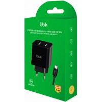 СЗУ Ubik UHS22 2USB 2.1A + кабель Micro (EU)