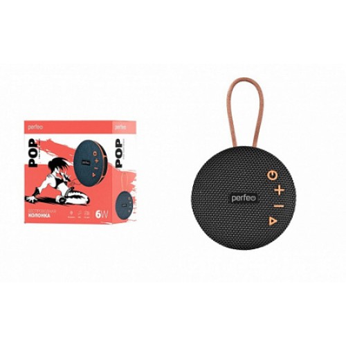 Bluetooth-колонка Perfeo POP FM, MP3 microSD/USB, AUX in, TWS, мощность 6Вт, 1200mAh